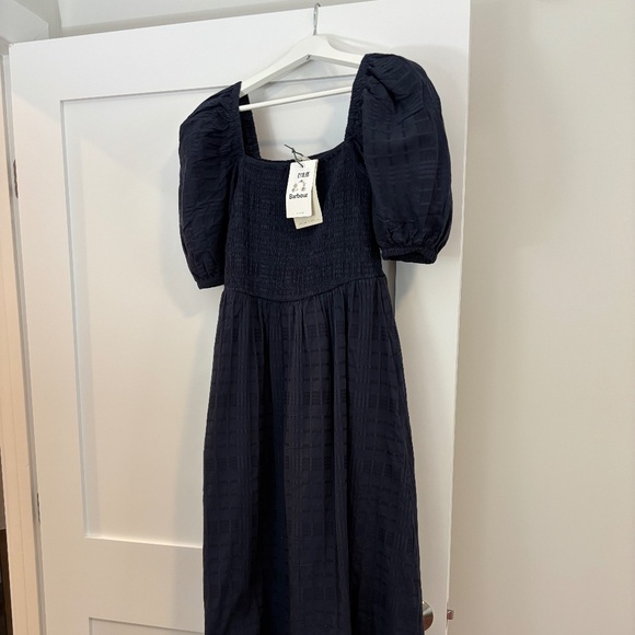 NWT Barbour Plaid Navy Macy Midi Dress Sz 6 US / 10 UK - Picture 4 of 6
